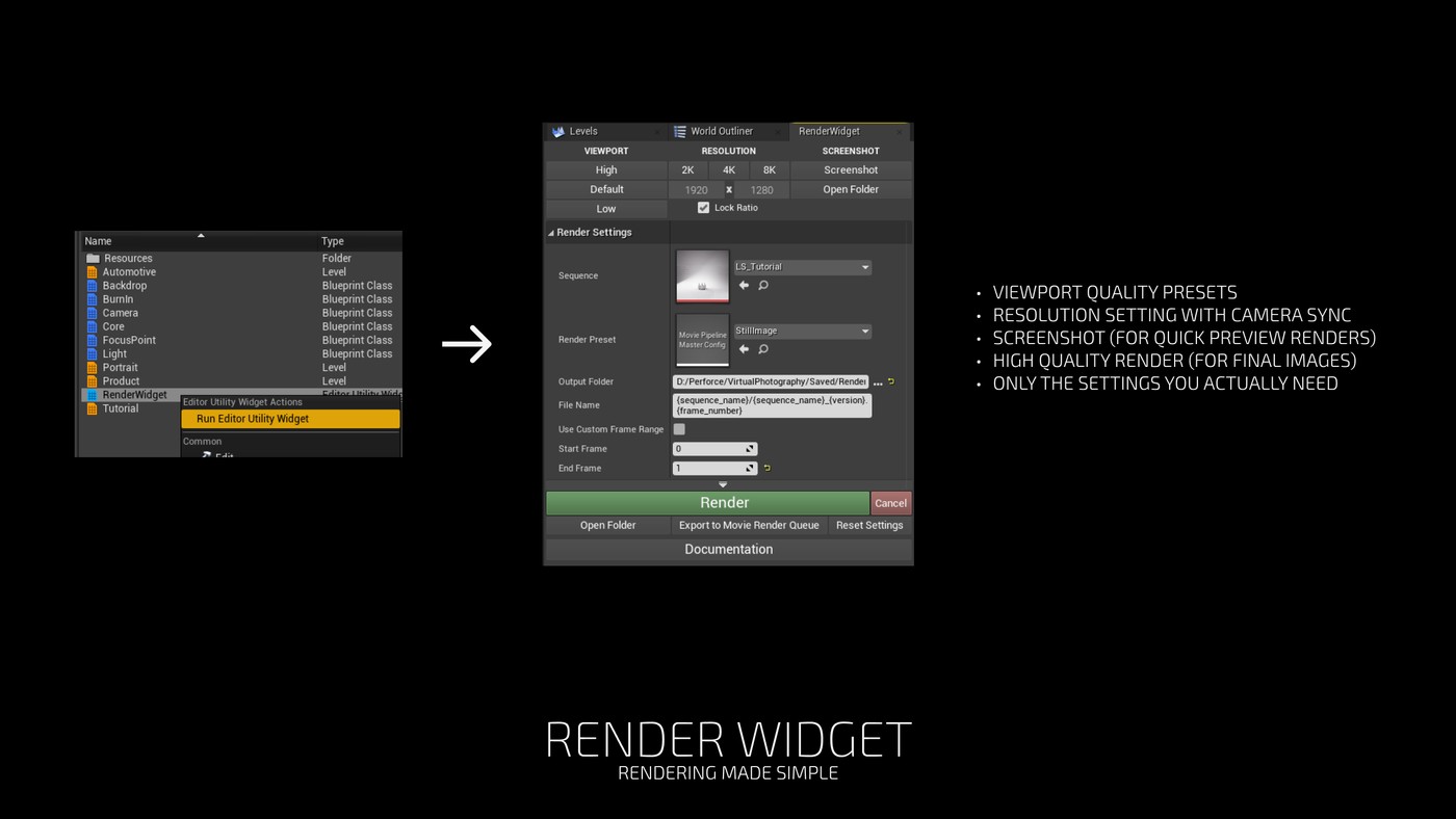 Screenshot of the render widget.